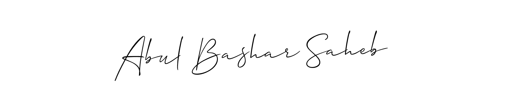 Design your own signature with our free online signature maker. With this signature software, you can create a handwritten (Allison_Script) signature for name Abul Bashar Saheb. Abul Bashar Saheb signature style 2 images and pictures png