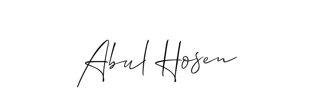 How to make Abul Hosen name signature. Use Allison_Script style for creating short signs online. This is the latest handwritten sign. Abul Hosen signature style 2 images and pictures png