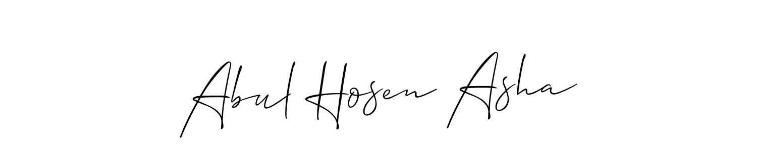 Also we have Abul Hosen Asha name is the best signature style. Create professional handwritten signature collection using Allison_Script autograph style. Abul Hosen Asha signature style 2 images and pictures png