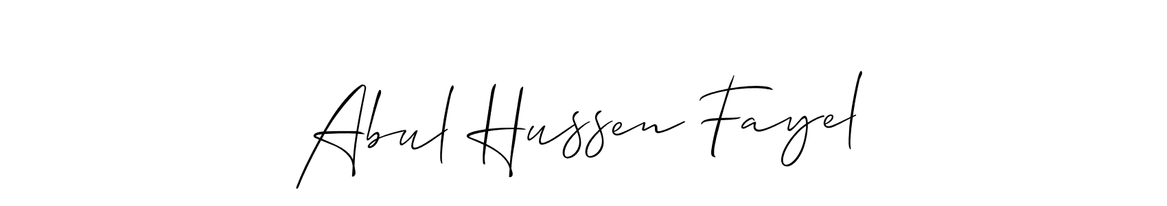 How to make Abul Hussen Fayel name signature. Use Allison_Script style for creating short signs online. This is the latest handwritten sign. Abul Hussen Fayel signature style 2 images and pictures png