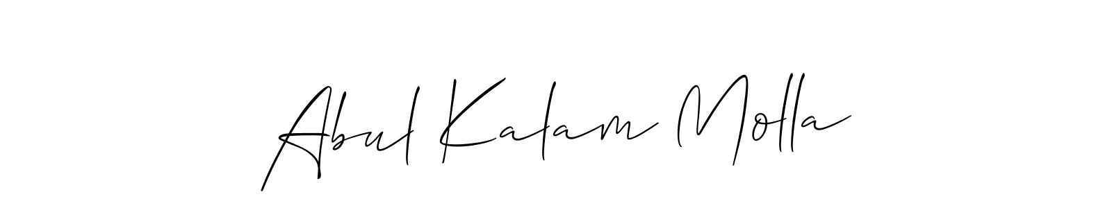 It looks lik you need a new signature style for name Abul Kalam Molla. Design unique handwritten (Allison_Script) signature with our free signature maker in just a few clicks. Abul Kalam Molla signature style 2 images and pictures png