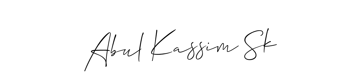 Make a beautiful signature design for name Abul Kassim Sk. With this signature (Allison_Script) style, you can create a handwritten signature for free. Abul Kassim Sk signature style 2 images and pictures png