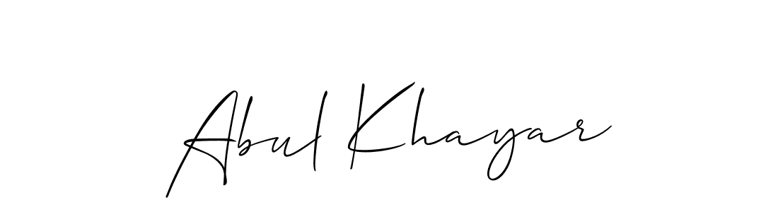 Allison_Script is a professional signature style that is perfect for those who want to add a touch of class to their signature. It is also a great choice for those who want to make their signature more unique. Get Abul Khayar name to fancy signature for free. Abul Khayar signature style 2 images and pictures png