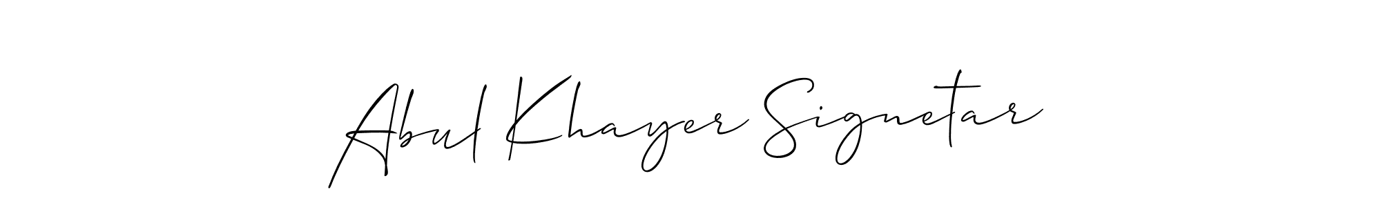 Design your own signature with our free online signature maker. With this signature software, you can create a handwritten (Allison_Script) signature for name Abul Khayer Signetar. Abul Khayer Signetar signature style 2 images and pictures png
