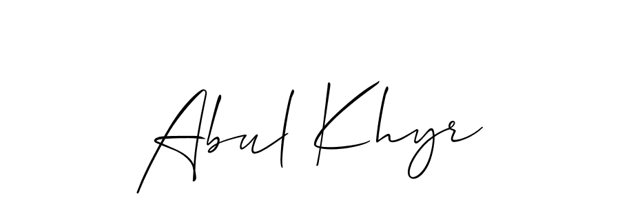 Make a short Abul Khyr signature style. Manage your documents anywhere anytime using Allison_Script. Create and add eSignatures, submit forms, share and send files easily. Abul Khyr signature style 2 images and pictures png