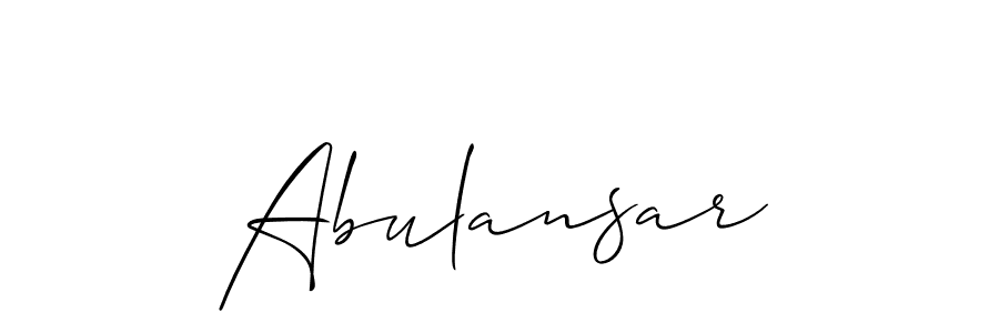 Design your own signature with our free online signature maker. With this signature software, you can create a handwritten (Allison_Script) signature for name Abulansar. Abulansar signature style 2 images and pictures png