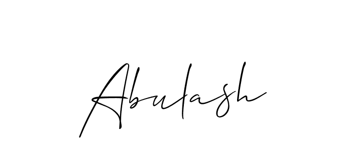 Use a signature maker to create a handwritten signature online. With this signature software, you can design (Allison_Script) your own signature for name Abulash. Abulash signature style 2 images and pictures png