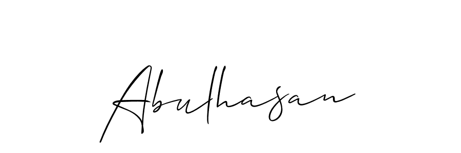 Allison_Script is a professional signature style that is perfect for those who want to add a touch of class to their signature. It is also a great choice for those who want to make their signature more unique. Get Abulhasan name to fancy signature for free. Abulhasan signature style 2 images and pictures png