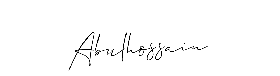 Use a signature maker to create a handwritten signature online. With this signature software, you can design (Allison_Script) your own signature for name Abulhossain. Abulhossain signature style 2 images and pictures png