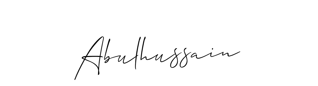 Also we have Abulhussain name is the best signature style. Create professional handwritten signature collection using Allison_Script autograph style. Abulhussain signature style 2 images and pictures png