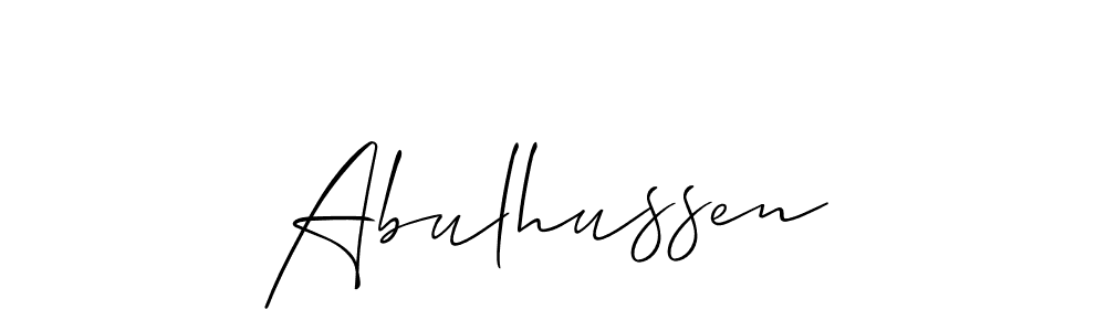 Also You can easily find your signature by using the search form. We will create Abulhussen name handwritten signature images for you free of cost using Allison_Script sign style. Abulhussen signature style 2 images and pictures png