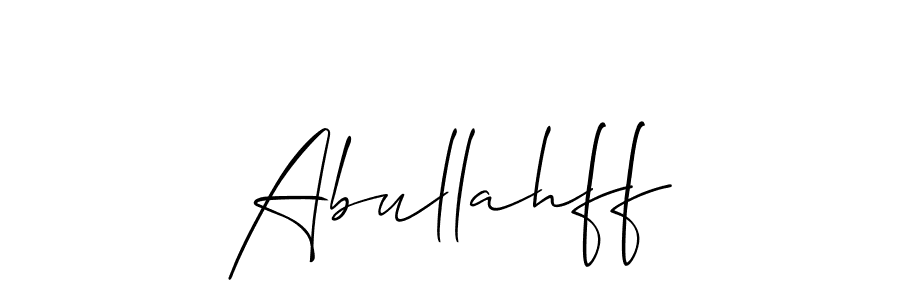 How to make Abullahff name signature. Use Allison_Script style for creating short signs online. This is the latest handwritten sign. Abullahff signature style 2 images and pictures png
