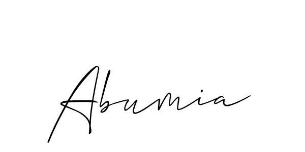 How to make Abumia signature? Allison_Script is a professional autograph style. Create handwritten signature for Abumia name. Abumia signature style 2 images and pictures png