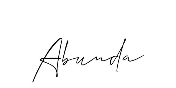 Make a beautiful signature design for name Abunda. With this signature (Allison_Script) style, you can create a handwritten signature for free. Abunda signature style 2 images and pictures png