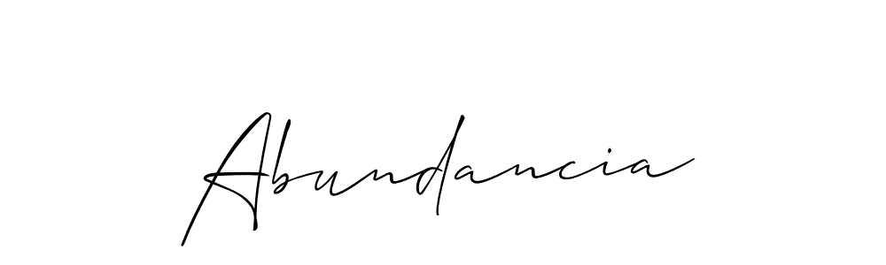 How to make Abundancia signature? Allison_Script is a professional autograph style. Create handwritten signature for Abundancia name. Abundancia signature style 2 images and pictures png