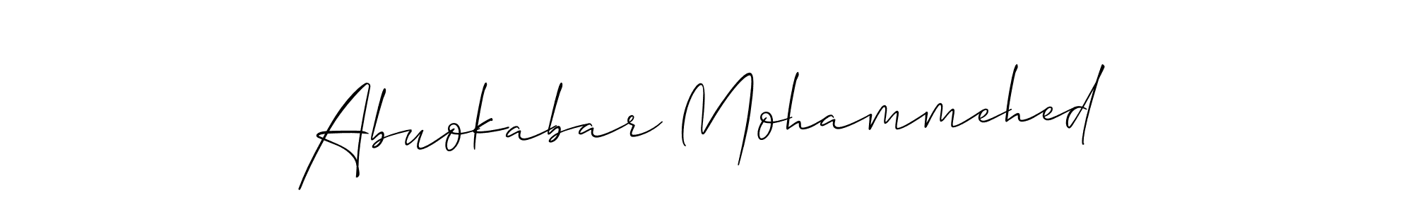 You should practise on your own different ways (Allison_Script) to write your name (Abuokabar Mohammehed) in signature. don't let someone else do it for you. Abuokabar Mohammehed signature style 2 images and pictures png