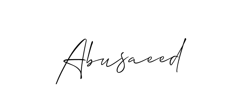 Also we have Abusaeed name is the best signature style. Create professional handwritten signature collection using Allison_Script autograph style. Abusaeed signature style 2 images and pictures png