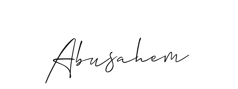 Also You can easily find your signature by using the search form. We will create Abusahem name handwritten signature images for you free of cost using Allison_Script sign style. Abusahem signature style 2 images and pictures png