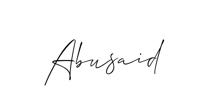 The best way (Allison_Script) to make a short signature is to pick only two or three words in your name. The name Abusaid include a total of six letters. For converting this name. Abusaid signature style 2 images and pictures png