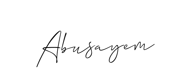 It looks lik you need a new signature style for name Abusayem. Design unique handwritten (Allison_Script) signature with our free signature maker in just a few clicks. Abusayem signature style 2 images and pictures png