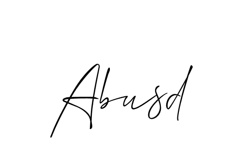Make a beautiful signature design for name Abusd. With this signature (Allison_Script) style, you can create a handwritten signature for free. Abusd signature style 2 images and pictures png