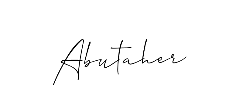 Create a beautiful signature design for name Abutaher. With this signature (Allison_Script) fonts, you can make a handwritten signature for free. Abutaher signature style 2 images and pictures png