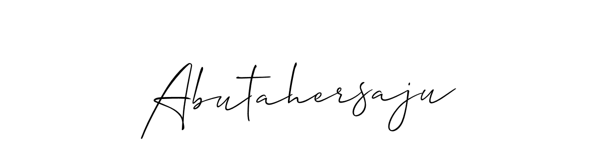 Create a beautiful signature design for name Abutahersaju. With this signature (Allison_Script) fonts, you can make a handwritten signature for free. Abutahersaju signature style 2 images and pictures png