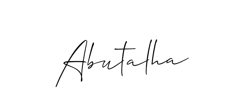 How to make Abutalha name signature. Use Allison_Script style for creating short signs online. This is the latest handwritten sign. Abutalha signature style 2 images and pictures png