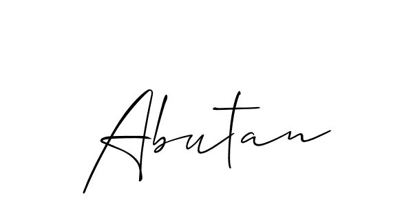 Allison_Script is a professional signature style that is perfect for those who want to add a touch of class to their signature. It is also a great choice for those who want to make their signature more unique. Get Abutan name to fancy signature for free. Abutan signature style 2 images and pictures png