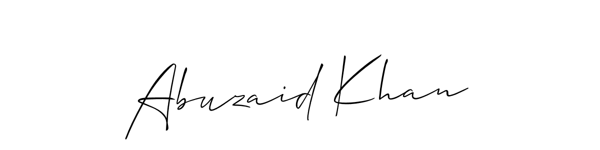 Use a signature maker to create a handwritten signature online. With this signature software, you can design (Allison_Script) your own signature for name Abuzaid Khan. Abuzaid Khan signature style 2 images and pictures png