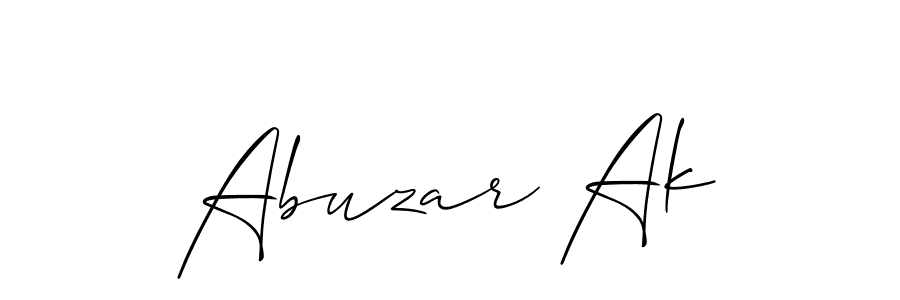 It looks lik you need a new signature style for name Abuzar Ak. Design unique handwritten (Allison_Script) signature with our free signature maker in just a few clicks. Abuzar Ak signature style 2 images and pictures png
