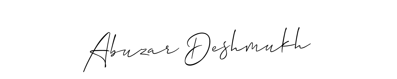 How to make Abuzar Deshmukh name signature. Use Allison_Script style for creating short signs online. This is the latest handwritten sign. Abuzar Deshmukh signature style 2 images and pictures png