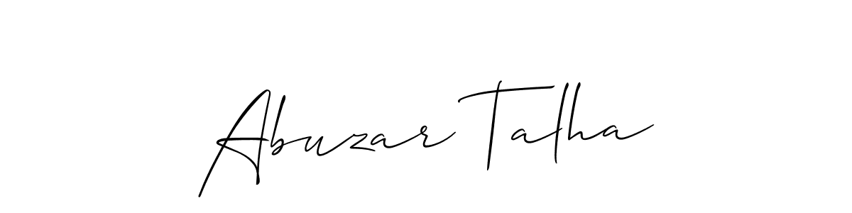 Design your own signature with our free online signature maker. With this signature software, you can create a handwritten (Allison_Script) signature for name Abuzar Talha. Abuzar Talha signature style 2 images and pictures png