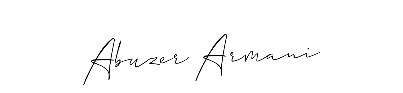 Use a signature maker to create a handwritten signature online. With this signature software, you can design (Allison_Script) your own signature for name Abuzer Armani. Abuzer Armani signature style 2 images and pictures png