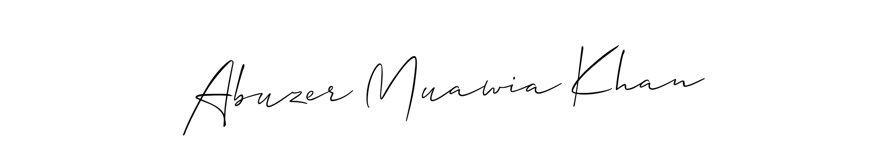 if you are searching for the best signature style for your name Abuzer Muawia Khan. so please give up your signature search. here we have designed multiple signature styles  using Allison_Script. Abuzer Muawia Khan signature style 2 images and pictures png