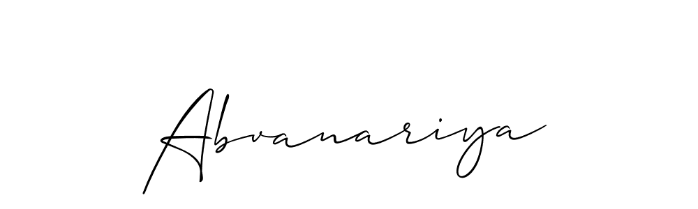 How to make Abvanariya name signature. Use Allison_Script style for creating short signs online. This is the latest handwritten sign. Abvanariya signature style 2 images and pictures png