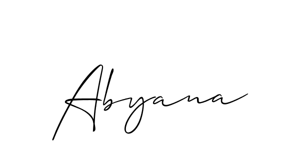 Also You can easily find your signature by using the search form. We will create Abyana name handwritten signature images for you free of cost using Allison_Script sign style. Abyana signature style 2 images and pictures png