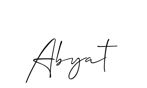 Also we have Abyat name is the best signature style. Create professional handwritten signature collection using Allison_Script autograph style. Abyat signature style 2 images and pictures png