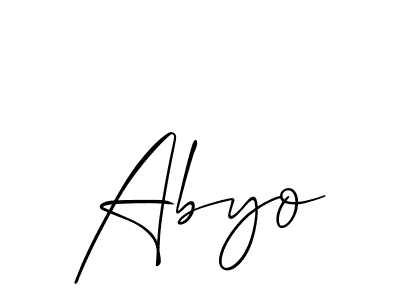 if you are searching for the best signature style for your name Abyo. so please give up your signature search. here we have designed multiple signature styles  using Allison_Script. Abyo signature style 2 images and pictures png