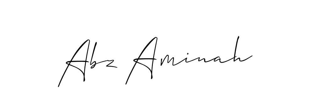 Design your own signature with our free online signature maker. With this signature software, you can create a handwritten (Allison_Script) signature for name Abz Aminah. Abz Aminah signature style 2 images and pictures png