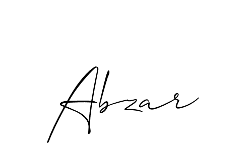 Make a beautiful signature design for name Abzar. With this signature (Allison_Script) style, you can create a handwritten signature for free. Abzar signature style 2 images and pictures png