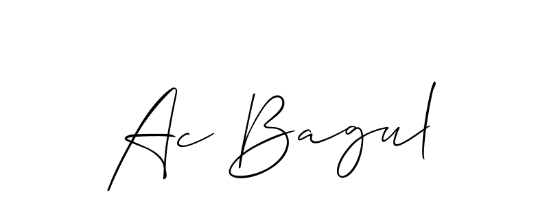 Create a beautiful signature design for name Ac Bagul. With this signature (Allison_Script) fonts, you can make a handwritten signature for free. Ac Bagul signature style 2 images and pictures png