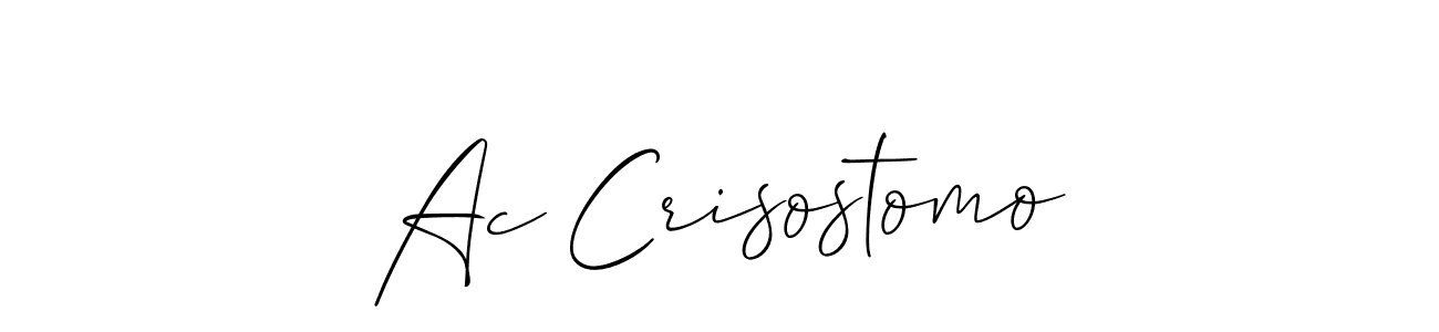 Make a beautiful signature design for name Ac Crisostomo. With this signature (Allison_Script) style, you can create a handwritten signature for free. Ac Crisostomo signature style 2 images and pictures png