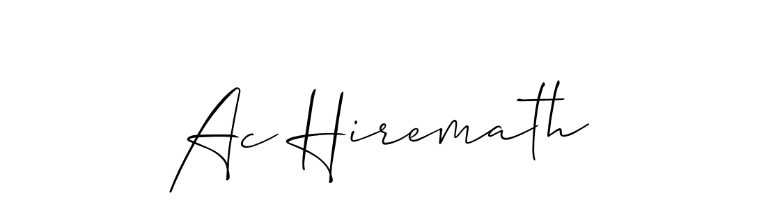 Also we have Ac Hiremath name is the best signature style. Create professional handwritten signature collection using Allison_Script autograph style. Ac Hiremath signature style 2 images and pictures png