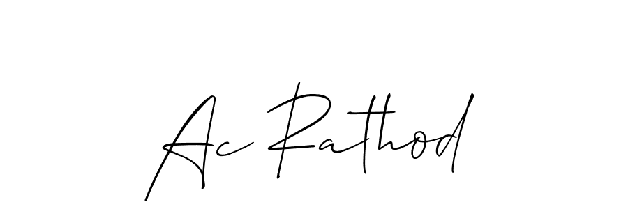 How to make Ac Rathod name signature. Use Allison_Script style for creating short signs online. This is the latest handwritten sign. Ac Rathod signature style 2 images and pictures png