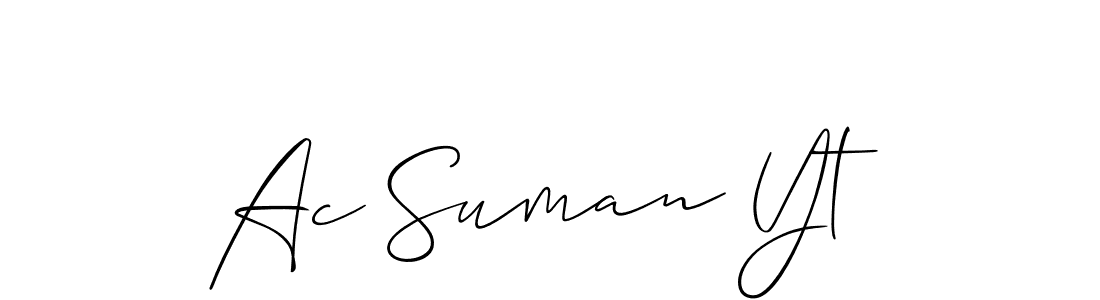 Also You can easily find your signature by using the search form. We will create Ac Suman Yt name handwritten signature images for you free of cost using Allison_Script sign style. Ac Suman Yt signature style 2 images and pictures png