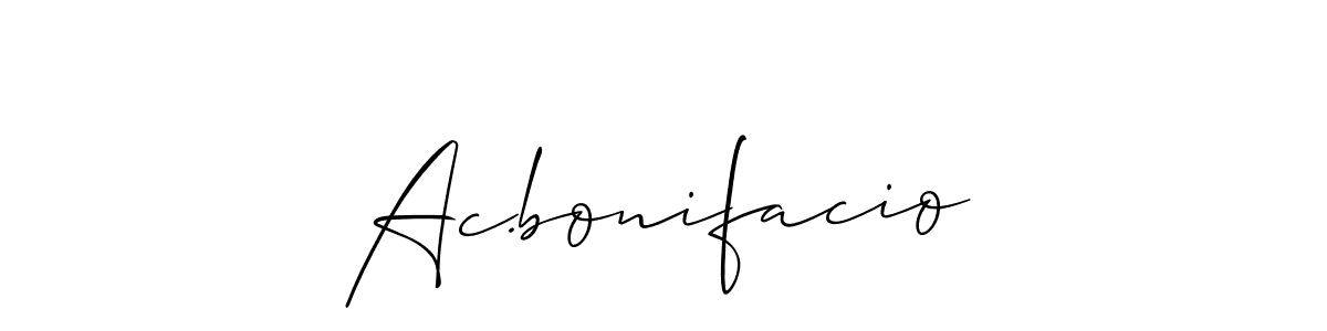 How to make Ac.bonifacio signature? Allison_Script is a professional autograph style. Create handwritten signature for Ac.bonifacio name. Ac.bonifacio signature style 2 images and pictures png