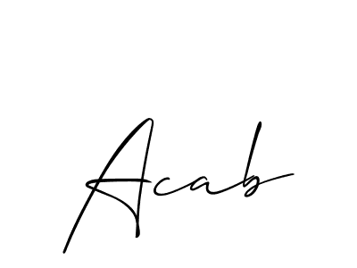 It looks lik you need a new signature style for name Acab. Design unique handwritten (Allison_Script) signature with our free signature maker in just a few clicks. Acab signature style 2 images and pictures png