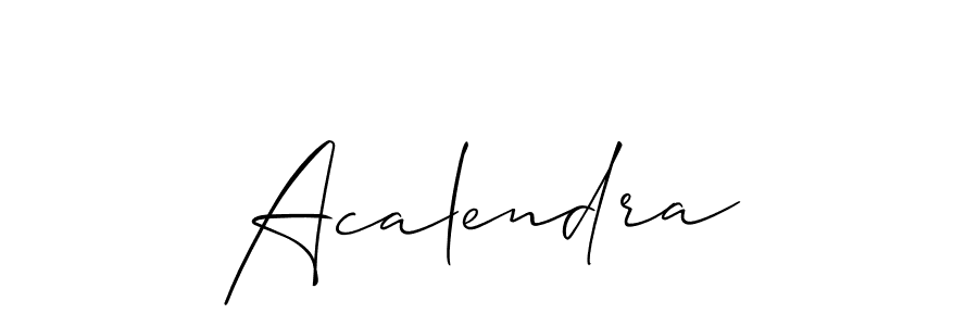 How to make Acalendra name signature. Use Allison_Script style for creating short signs online. This is the latest handwritten sign. Acalendra signature style 2 images and pictures png