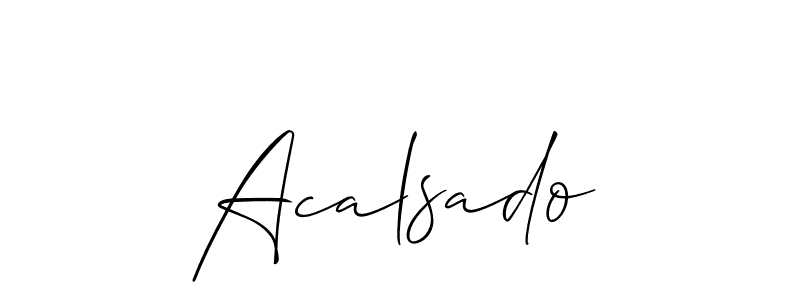 How to Draw Acalsado signature style? Allison_Script is a latest design signature styles for name Acalsado. Acalsado signature style 2 images and pictures png